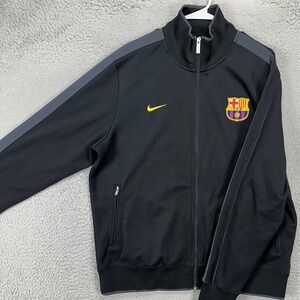 FC Barcelona Mens Performance Jacket XL Black Long Sleeve Full Zip Athletic Nike